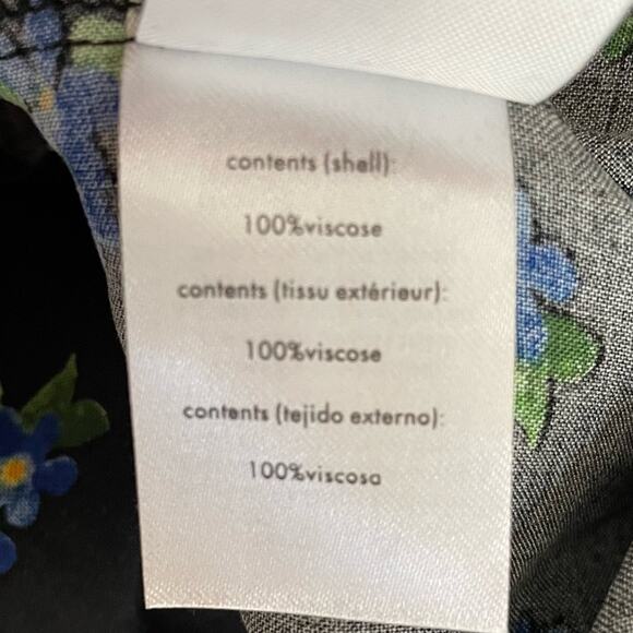 WeWoreWhat Women's Floral Print Ruffle Blouse Watercolor Ditsy Black Multi Sz L - Picture 9 of 10